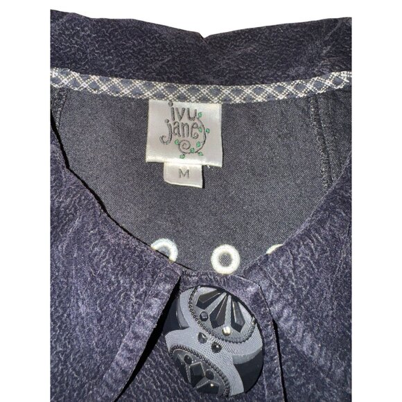 Ivy Jane Black Corduroy Jacket With Embroidered Heart & Crown Back Design Size M - Picture 7 of 12